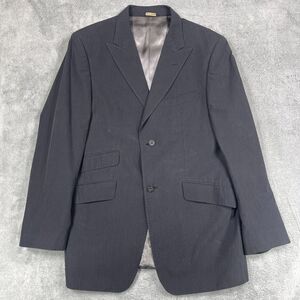 Banana Republic Blazer Jacket Mens 44R Black Pinstripe Business Single Breasted